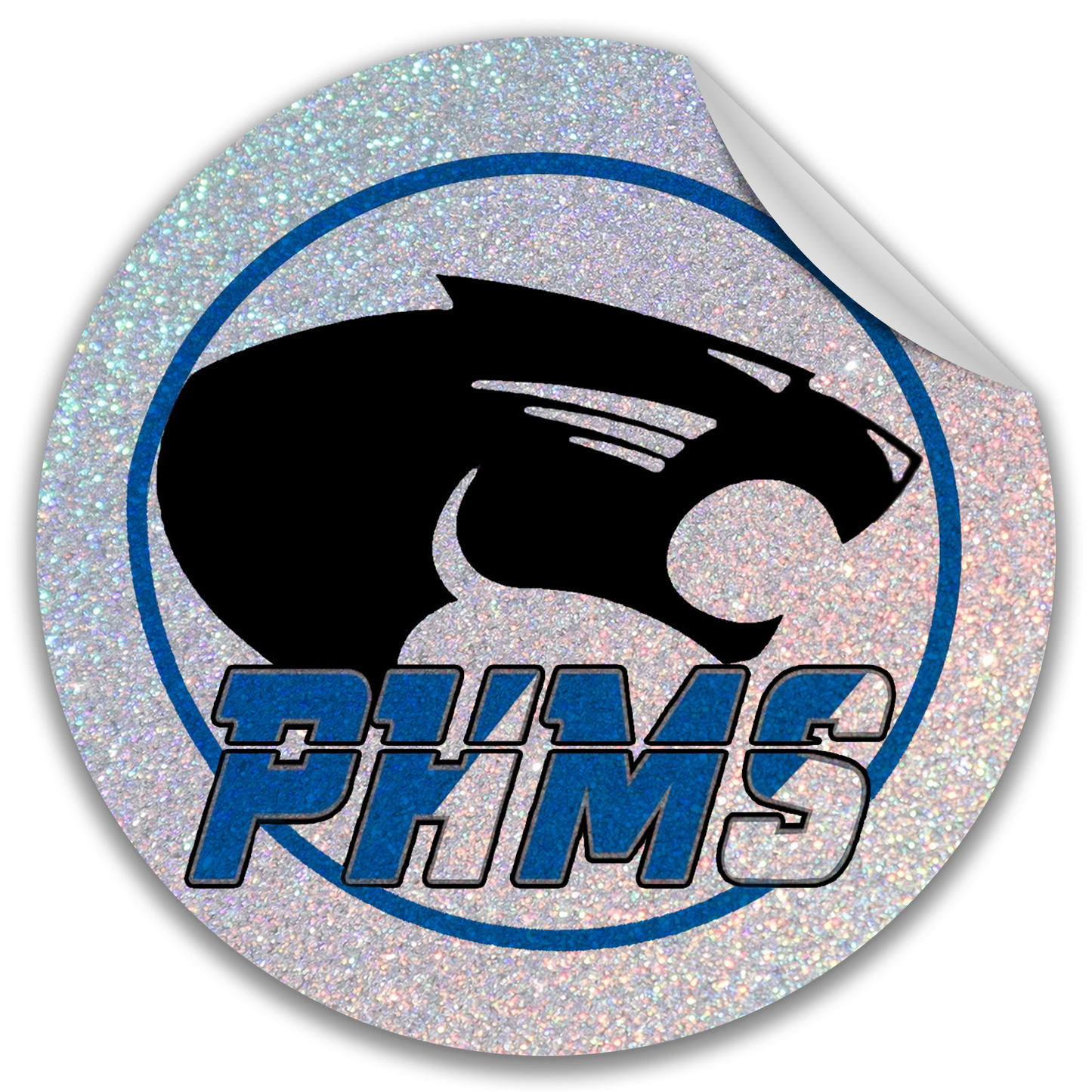 Paradise Honors Middle School Glitter Circle Logo Vinyl Sticker