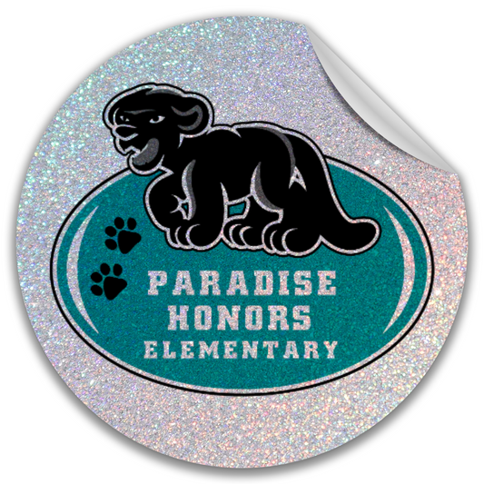 Paradise Honors Elementary School Glitter Circle Logo Vinyl Sticker