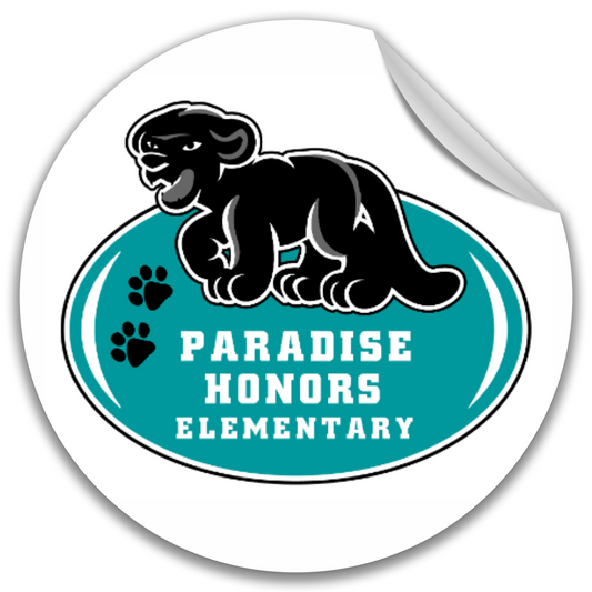 Paradise Honors Elementary School Gloss White Circle Logo Vinyl Sticker