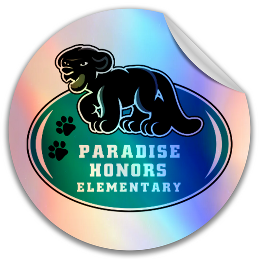 Paradise Honors Elementary School Holographic Circle Logo Vinyl Sticker