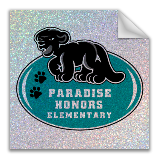 Paradise Honors Elementary School Glitter Square Logo Vinyl Sticker