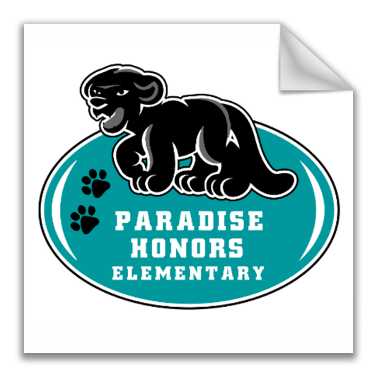 Paradise Honors Elementary School Gloss White Square Logo Vinyl Sticker