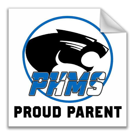 Paradise Honors Middle School Gloss White Proud Parent Square Logo Vinyl Sticker