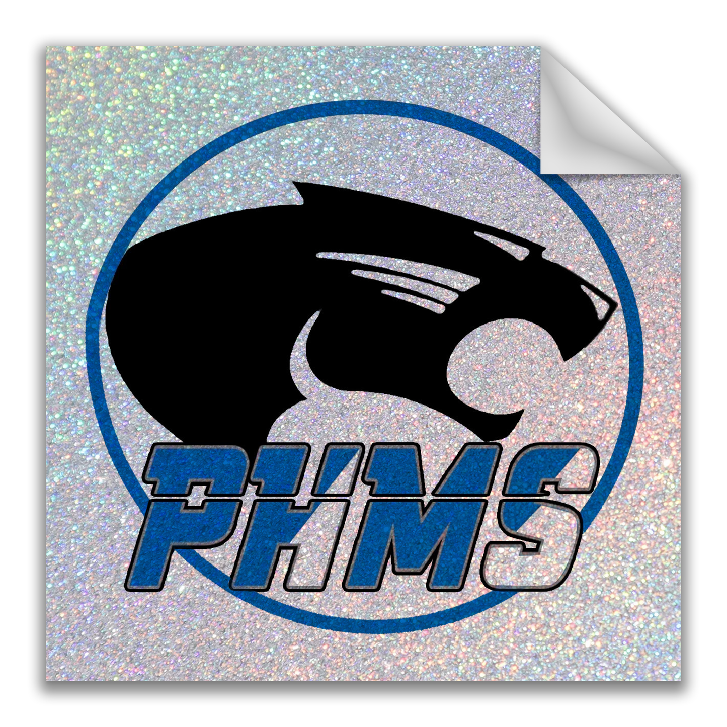 Paradise Honors Middle School Glitter Square Logo Vinyl Sticker