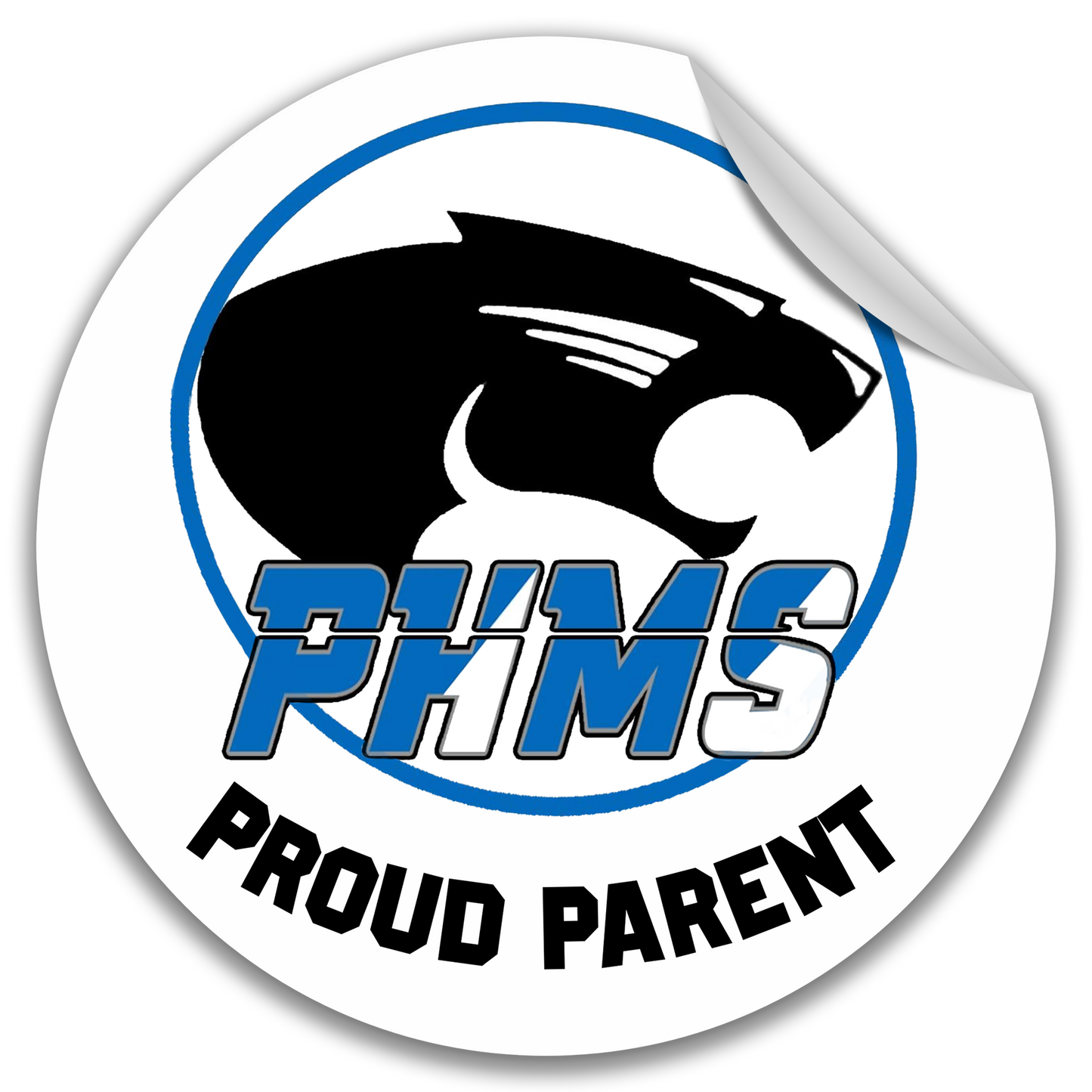 Paradise Honors Middle School Proud Parent Gloss White Circle Logo Vinyl Sticker